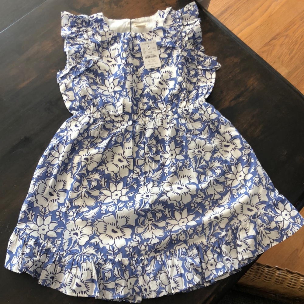 Size 7 jcrew blue and white floral summer dress